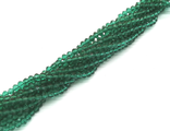 Бусины стеклянные граненные &quot;Рондель&quot;, 1 мм, цвет насыщенный зеленый (340)