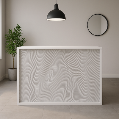 (РЕС-62) Стойка-ресепшен белая "Волны"