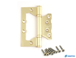 Петля дверная накладная без врезки (бабочка) золото матовое купить в Челябинске | КВИРТЕК