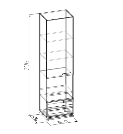 Гостиная OSLO (ОСЛО) - OSLO 1 Шкаф МЦН Дуб Серый Craft - Черный