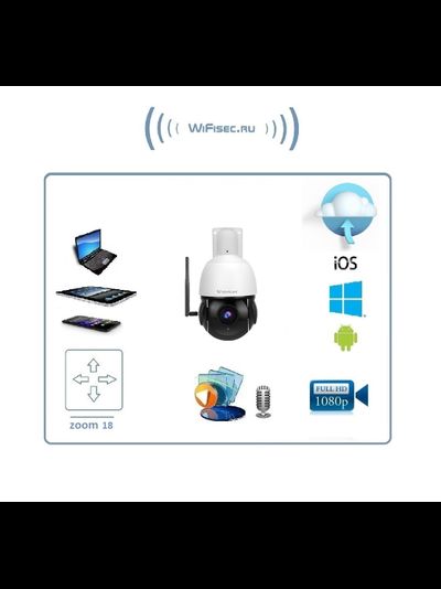 VStarcam C8866Q-х18 уличная поворотная WiFi/LAN видеокамера с DVR. Full  HD 4 Мп (zoom 18) до - 25 град.С.
