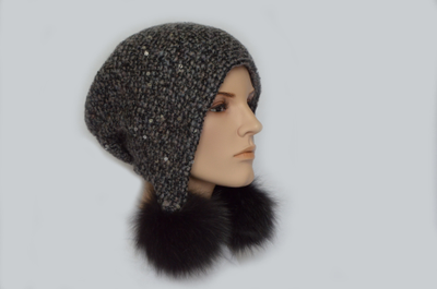 Женская шапка с меховыми помпонами Италия Визио фото