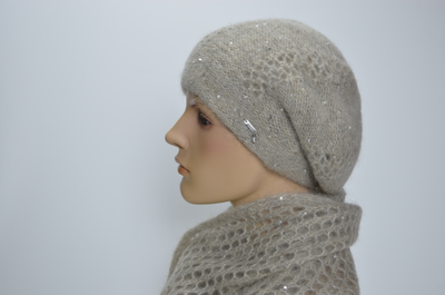 Шарф и берет Vizio Италия 1341 бежевый комплект