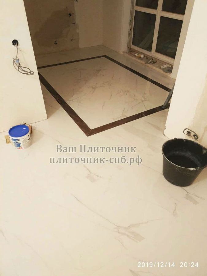 укладка ковра из керамогранита по эскизу заказчика