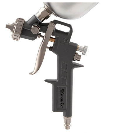 Краскораспылитель пневматический Matrix с верхним бачком V= 0,6 л, сопла диаметром 1.2, 1.5 и 1.8 мм