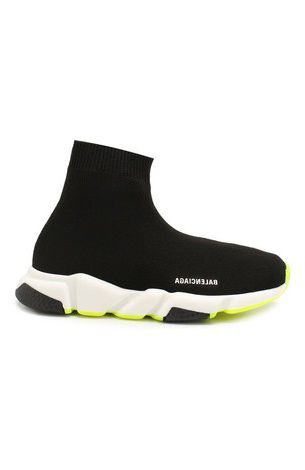 Кроссовки Balenciaga Speed trainer черно-зеленые детские