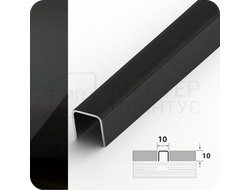 П-образный разделительный профиль из нержавеющей стали AISI 304 Лука ПП 01-10 зеркало черный