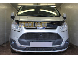 Защита радиатора Ford Tourneo Custom 2012- black низ