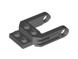 Vehicle, Base 2 x 2 x 2/3 Wheel Fork with 2 Arms and Pin Holes, Dark Bluish Gray (77598 / 6338470)