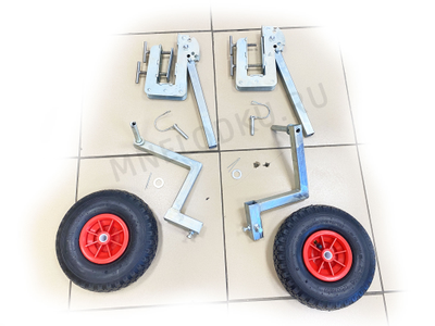 Колеса транцевые струбцина 3 положения с опорой. Комплектация