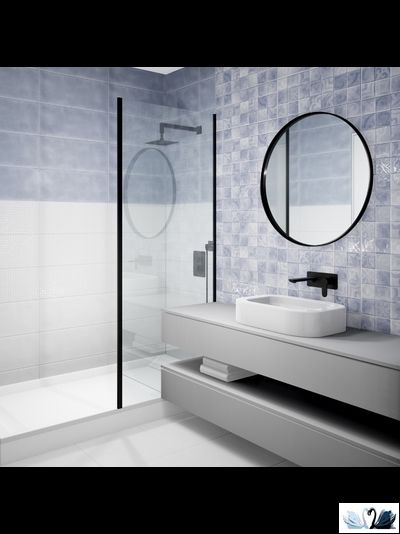 Плитка настенная Gracia Ceramica Folk blue wall 25 х 60 см голубой рельеф