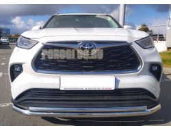 Защита переднего бампера двойная d60/42 для Toyota Highlander 2021-