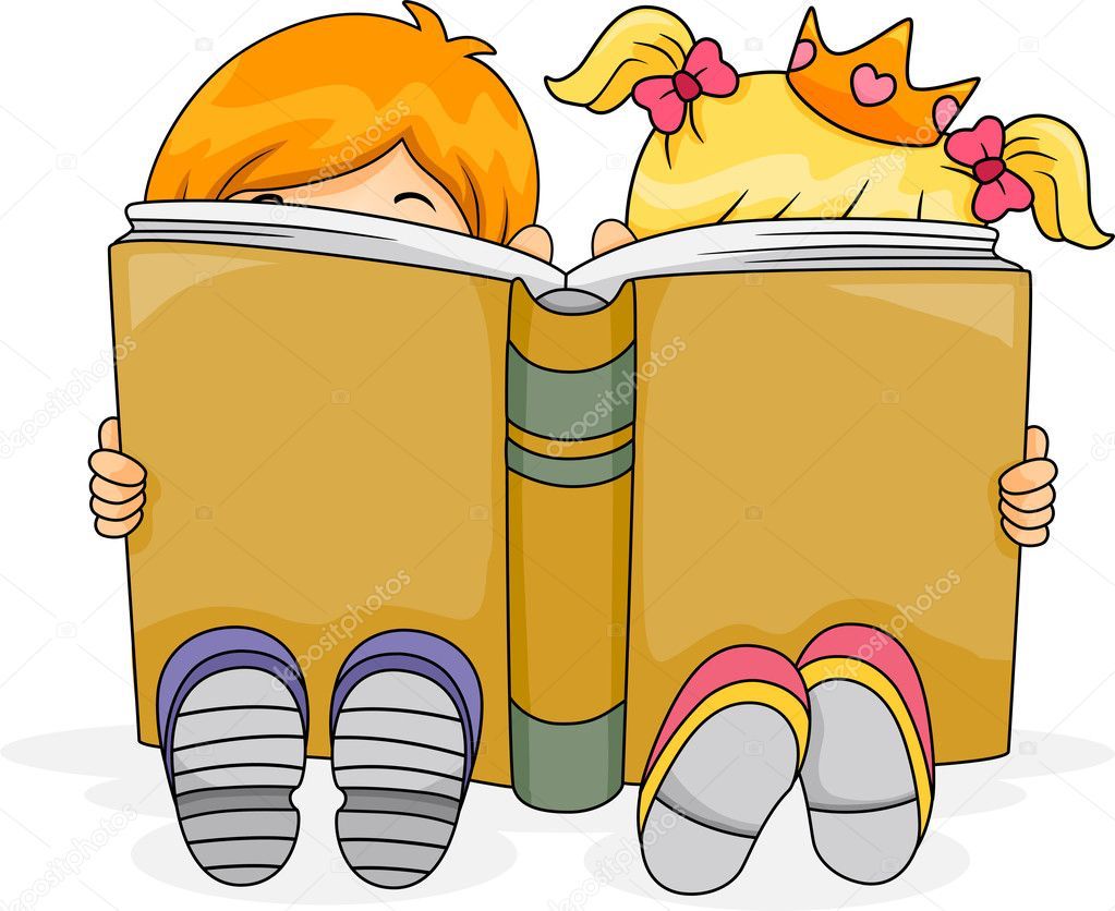 Веселые мультяшные картинки детей с книгами