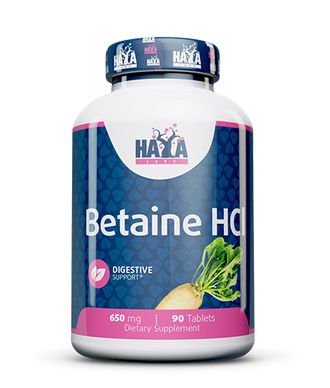 Betaine HCL 650mg / 90 Tabs.