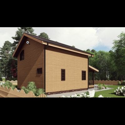 Двухэтажный каркасный дом с четырьмя спальнями 142м² (SK24)