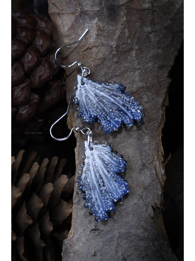Серьги с крылышками "Фея Хрустальной Метели", праздничная коллекция