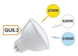 Лампа светодиодная Ecola MR16 GU5.3 10W 2K-4K-6K диммируемая с изменяемой цв.темп. (6500/4200/2700K) матовая 48x50 M2FT10ELC