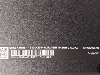 MSI Katana 17 B13UCR-1491XRU ( 17.3 FHD IPS 144Hz i5-13420H RTX3050 16Gb 512SSD )