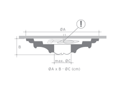 Потолочная розетка (подлюстра) с гладким профилем из полиуретана Orac Decor-Luxxus R08 диаметр 38 см