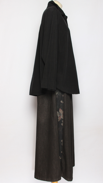 Рубашка вельветовая "Укороченная защип сзади" черная р.46-54