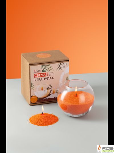 Насыпная свеча "Шар" 12*10 см, цвет "Оранжевый"