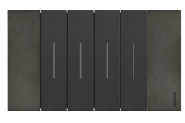 Bticino Living Now четырехклавишный выключатель. Рамка металл "Космос". 