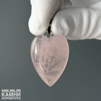 Кулон серцевидной формы фри-форм 34х25 мм из натурального камня, цена за штуку