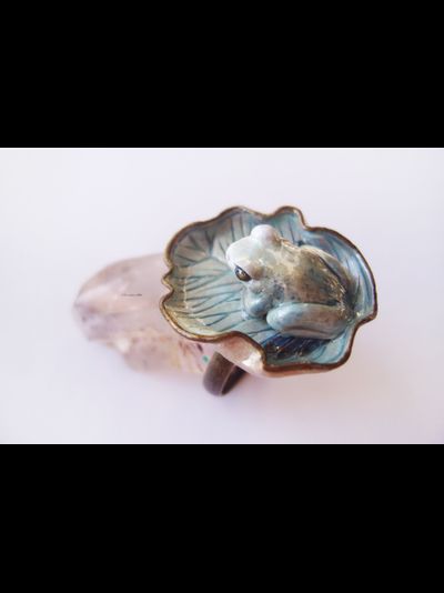 Волшебное кольцо с лягушкой "Принцесса Сентябрьской Измороси"