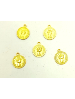 Монисты монетки для творчества металлические 12 мм, золото