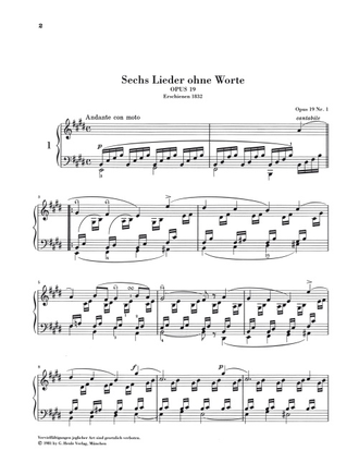 Mendelssohn Lieder ohne Worte