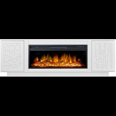 Линейный электрокамин Майами WT с очагом Vision 42 LOG LED