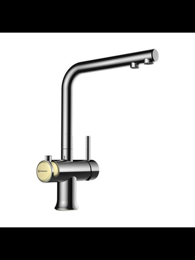 Смеситель OMOIKIRI HOTARU-B (4994029), вороненая сталь/голубые вставки на ручках