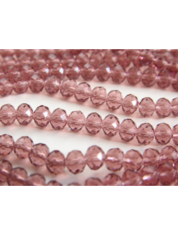 Бусины стеклянные граненые Rondelle на нити 6 мм