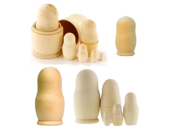 МАТРЕШКИ ДЕРЕВЯННЫЕ БЕЗ РОСПИСИ