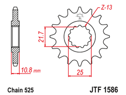 Звезда ведущая (16 зуб.) RK C5044-16 (Аналог: JTF1586.16) для мотоциклов Yamaha