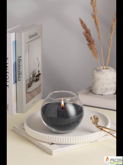 Насыпная свеча "Шар" 12*10 см, цвет "Чёрный"