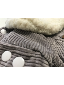 Дубленка для собаки Вельвет серая