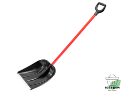 Лопата снеговая с усиленной ал.накл. 410х410мм, ст чер soft touch СЕВЕРЯНИН 1