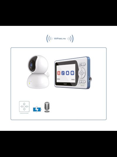 Видеоняня Ramili Baby RV500 с экраном 10,9 см и одной поворотной видеокамерой (встроенные аккумуляторы в монитор в идеокамеру)