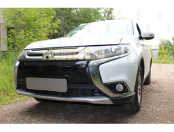Защита радиатора Mitsubishi Outlander III 2015-2018 (3 части) black PREMIUM
