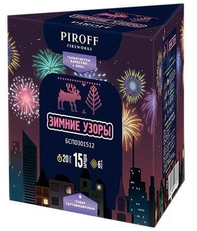 Батарея салютов ЗИМНИЕ УЗОРЫ (1,2" / 15 залпов)