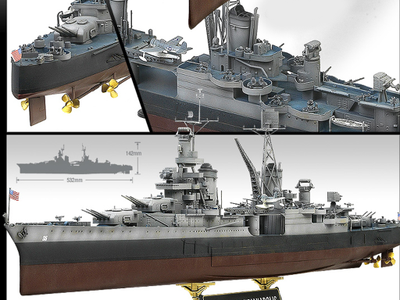 Сборная модель: (Academy 14107) Американский тяжёлый крейсер USS CA-35 Indianapolis