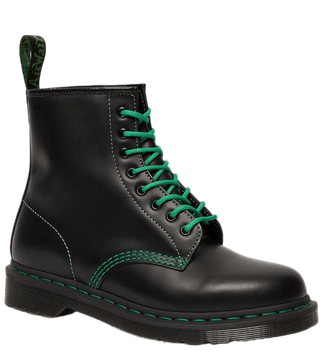 Обувь Dr Martens 1460 Black Smooth Contrast Green Stitch