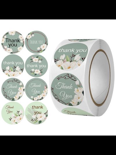 Стикер круглый в рулоне "Нежный цветок" (микс, 500 шт.)