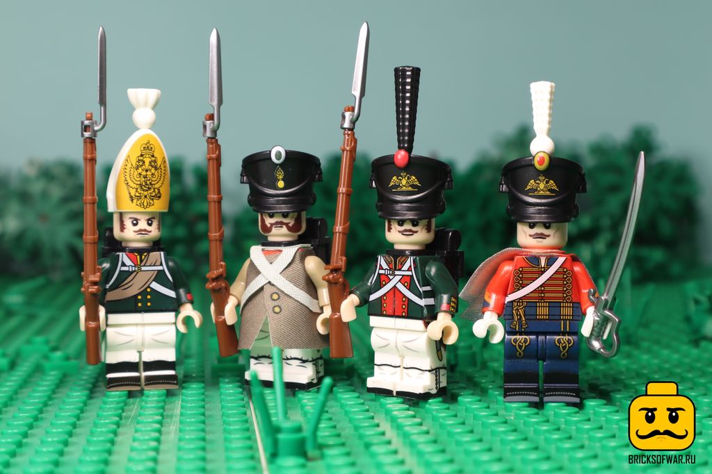 4 солдата русской армии, наполеоновские войны 1812