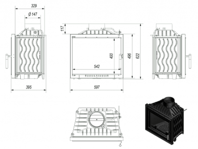 Топка Kratki ANTEK DECO 150 (Польша)