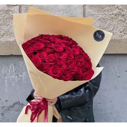 АКЦИЯ!!! 55 красных роз 80 см