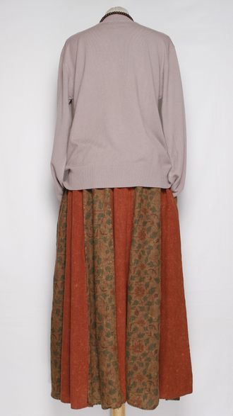 ЮБКА "МНОГО КЛИНЬЕВ" терракотовая до р.52