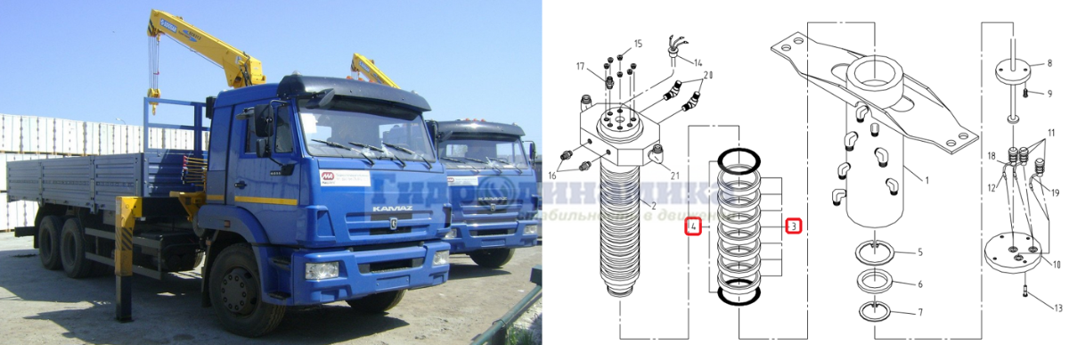 Кран-манипуляторная установка Soosan SCS513 с гидрошарниром