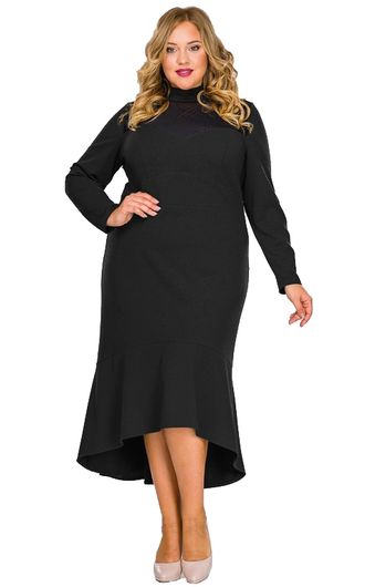 Шикарное вечернее платье Арт. 1516601 (Цвет черный ) Размеры 52-68